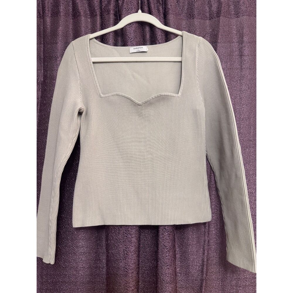 Aritzia Babaton Sculpt Knit Sweetheart Longsleeve size L